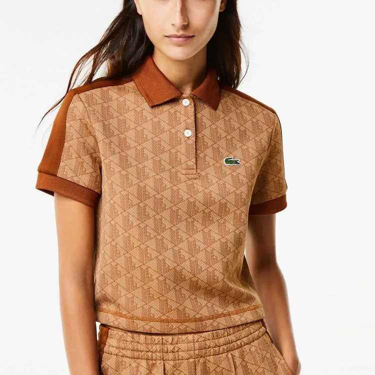 LACOSTE Polo Shirt Women's Brown-1