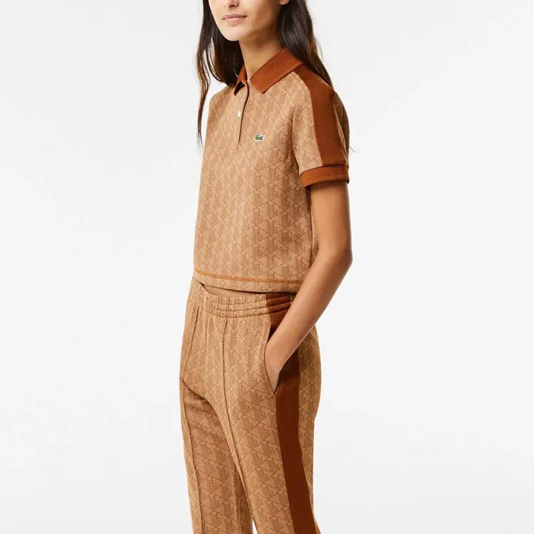LACOSTE Polo Shirt Women's Brown-3