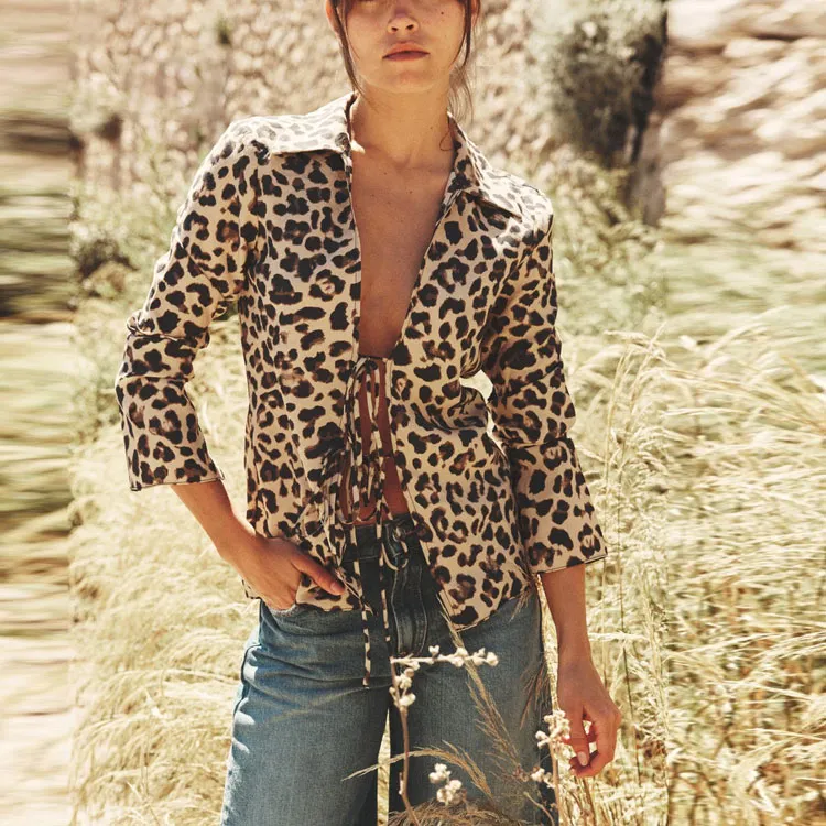 ZARA Shirt Women's Leopard Print-2