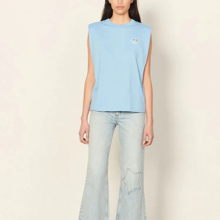 Sandro T-Shirt Women's Sky Blue-2