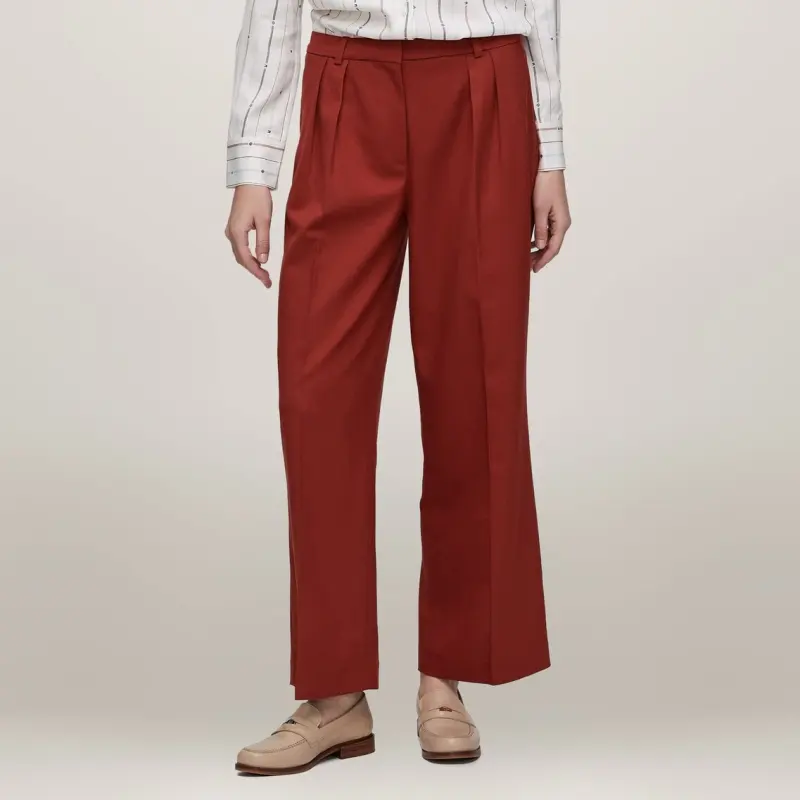 Tommy Hilfiger IM AF CORE RELAXED STR PANT Casual Pants Women's Red-4