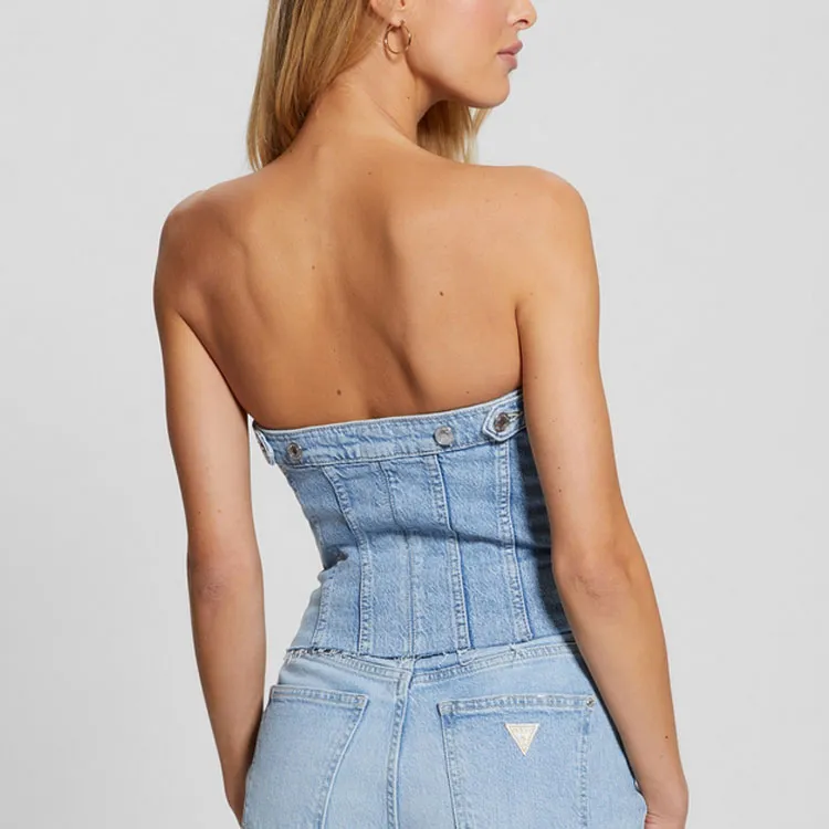 GUESS Strapless Top Women's Blue-2