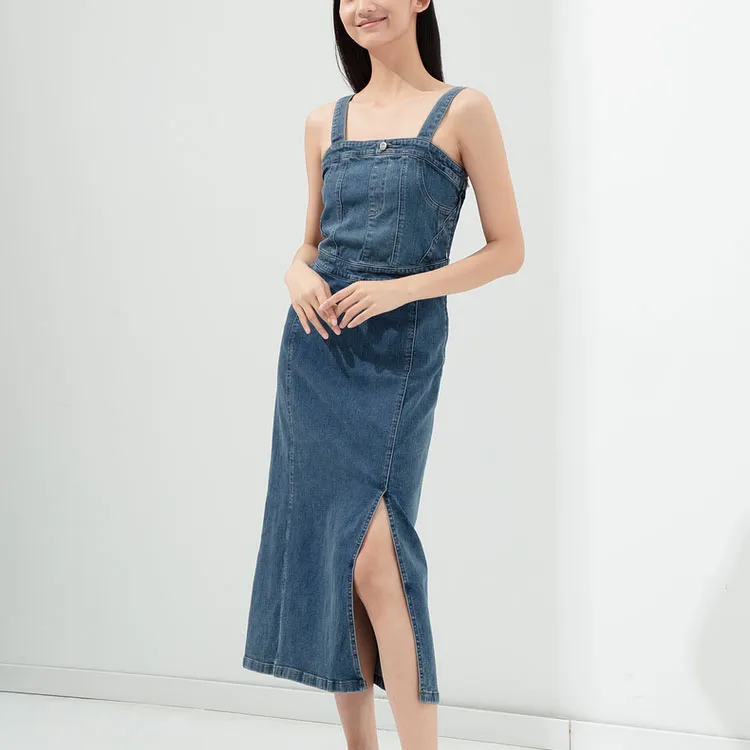 GUESS Slip Dresses Women's Blue-3