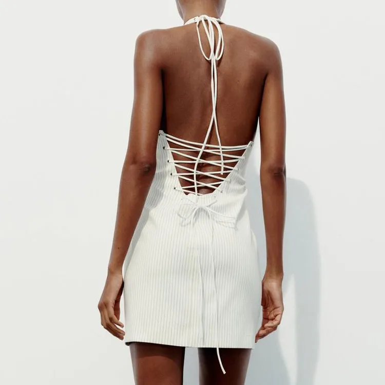 ZARA Slip Dresses Women's White-3