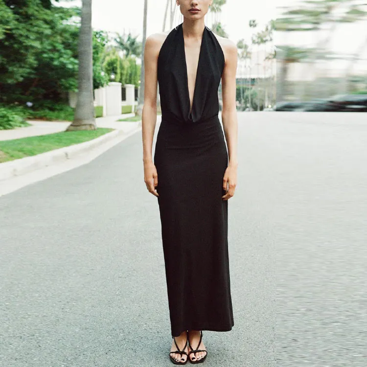 ZARA Slip Dresses Women's Black-2