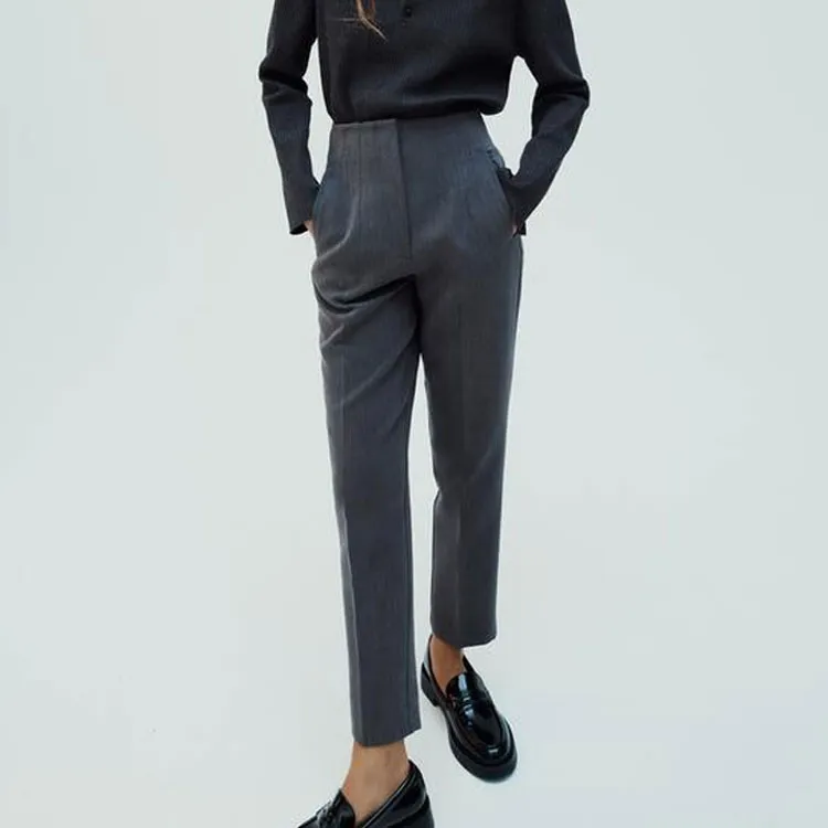 ZARA Suit Trousers Women's Gray-2