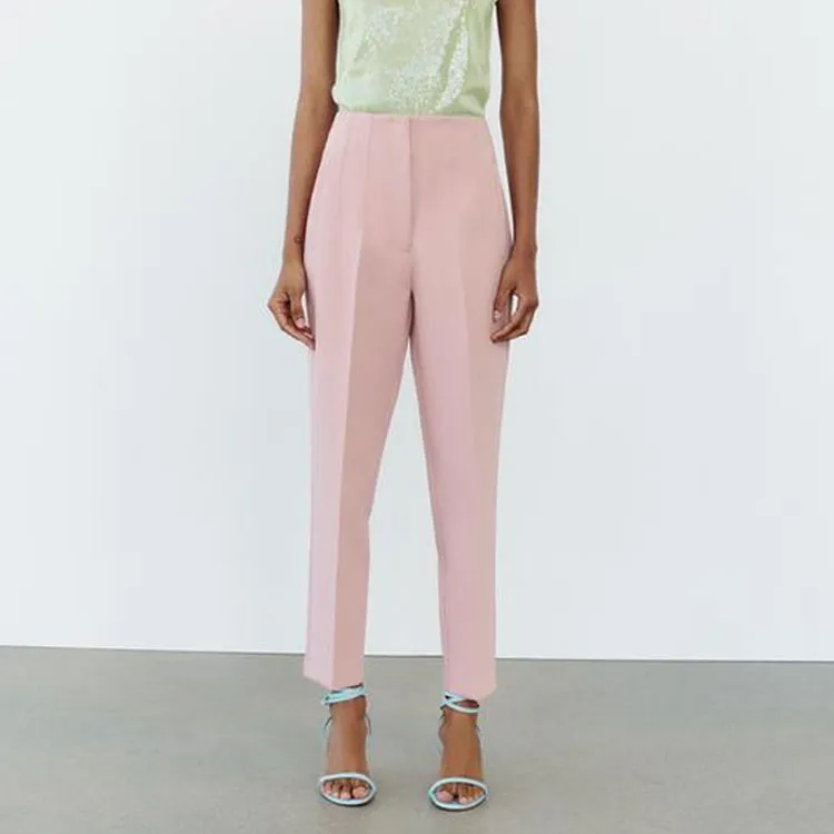 ZARA Suit Trousers Women's Pink-2