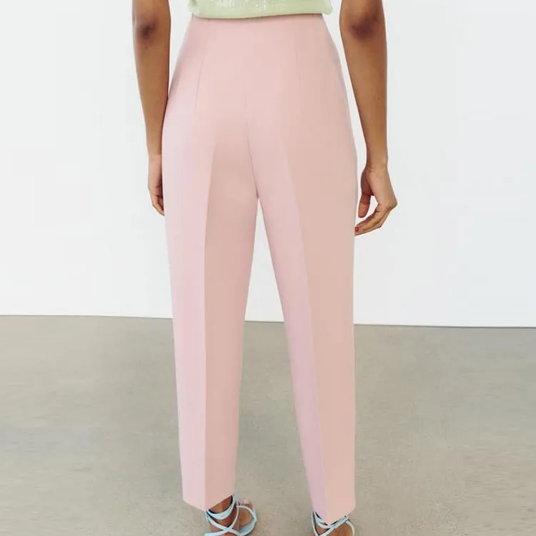 ZARA Suit Trousers Women's Pink-3