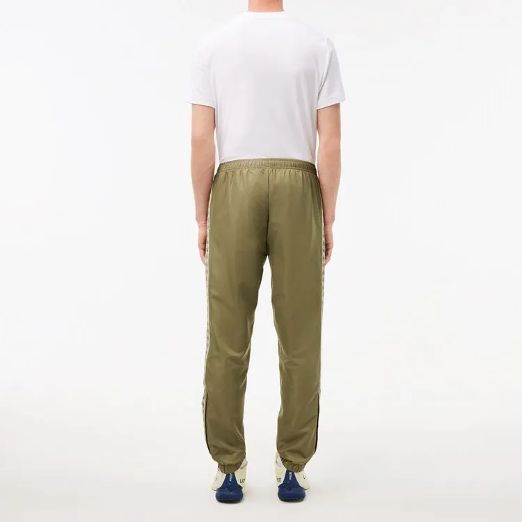 LACOSTE Knitted Sports Pants Men's Khaki Green-3