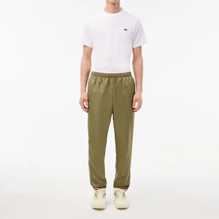 LACOSTE Knitted Sports Pants Men's Khaki Green-2