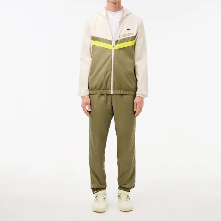 LACOSTE Knitted Sports Pants Men's Khaki Green-1