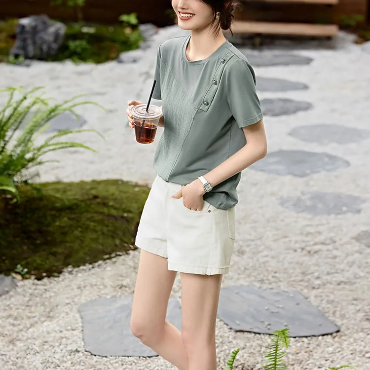 XWI T Shirts Women's Light Green-3