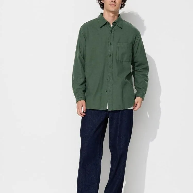UNIQLO Shirts Men Dark Olive-2