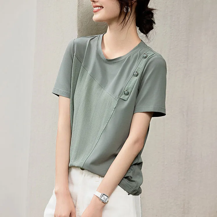 XWI T Shirts Women's Light Green-1