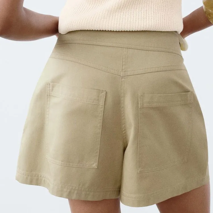 ZARA Casual Shorts Women's Medium Camel-3