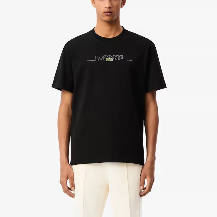 LACOSTE Logo embroidered T shirt-1