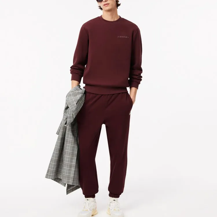 LACOSTE Knitted Sports Pants Men's Bordeaux Red-3
