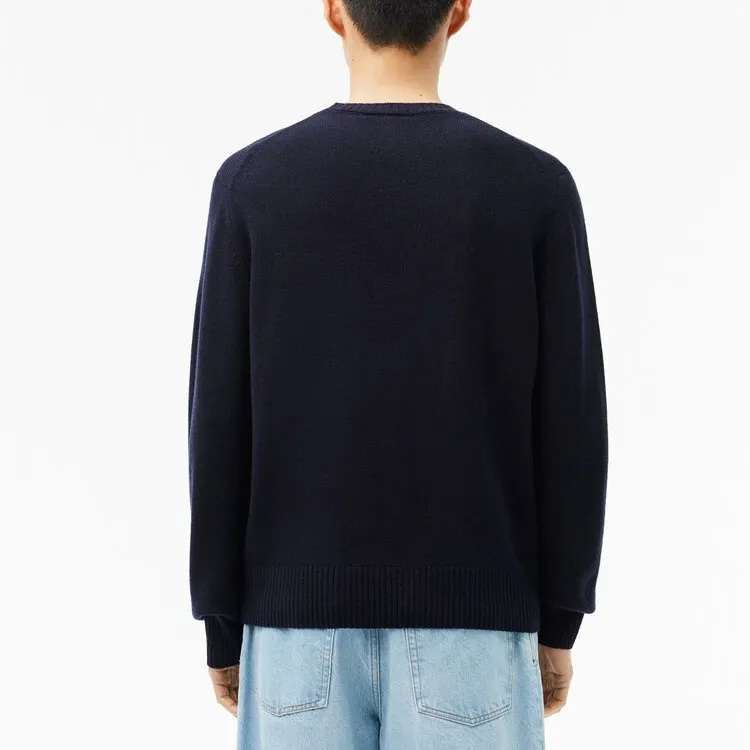 LACOSTE Logo Embroidered Crewneck Knitted Jumper-2