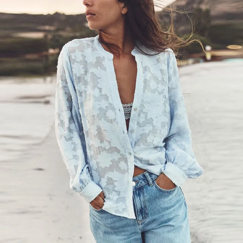 ZARA Shirts Women's Sky Blue-2