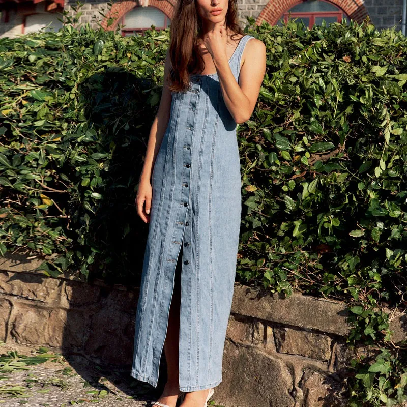 ZARA Slip Dresses Women's Blue-2