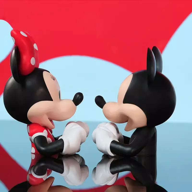 Disney Mickey Mouse Minnie Mouse Heart Half Bust Statue Chibi Figures 9.4cm-5
