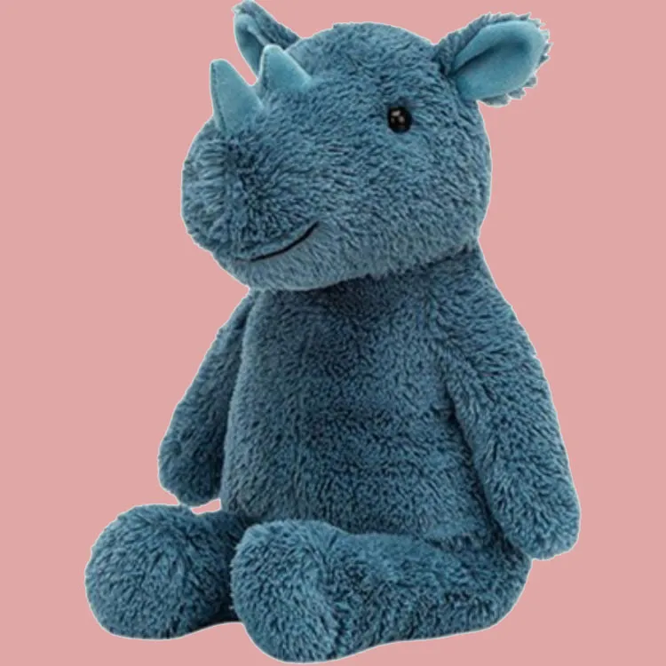 JELLYCAT Jungle Animal Collection Soft Rhinoceros Dolls Plush Doll 29cm Height-1