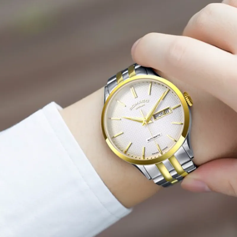 ROMAGO Automatic Mechanical Movement Men's Watches Watch 41mm White Dial Stainless Steel Watch Case Steel Strap-1