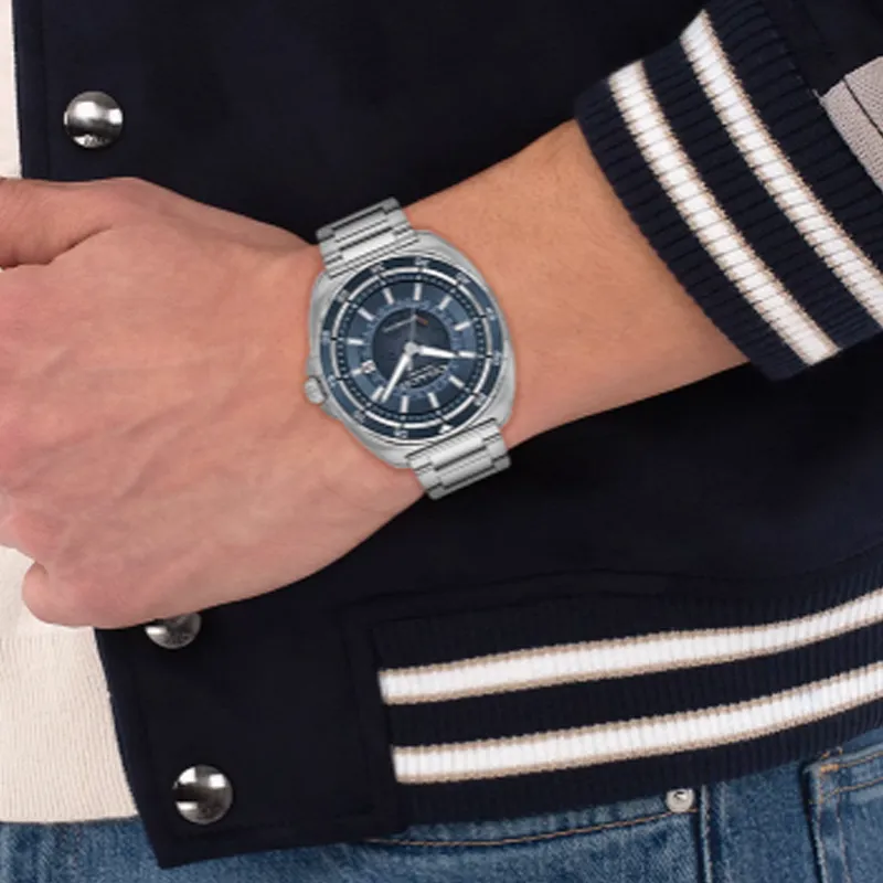 COACH Charter Wrist Watch Mechanical Movement Steel Strap 44.5mm Blue Dial Men's Watches-4