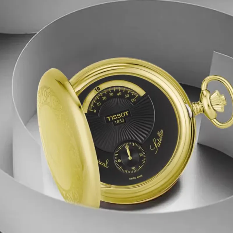 TISSOT Mechanical Movement Stainless Steel Pocket Watches 52.5mm Unisex Black-4
