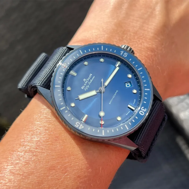 BLANCPAIN FIFTY FATHOMS Automatic Mechanical Movement Men's Watches Watch 43.6mm Blue Dial-2