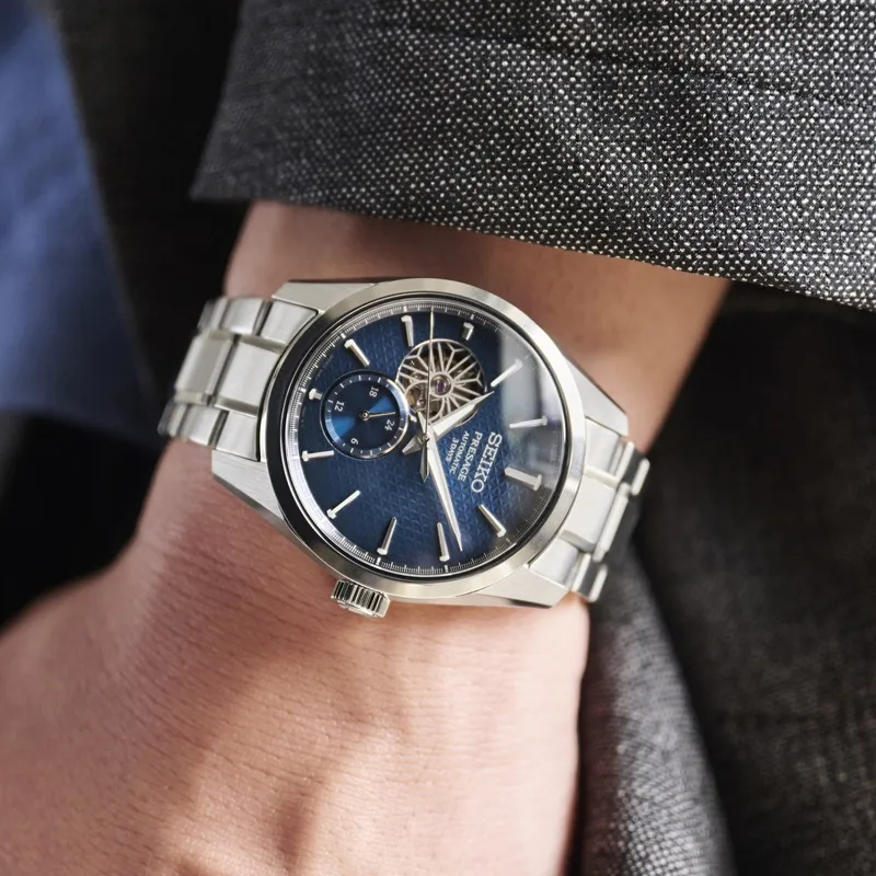 SEIKO Mechanical Movement Stainless Steel Strap Watch Men's Watches Blue Dial SARJ003-4