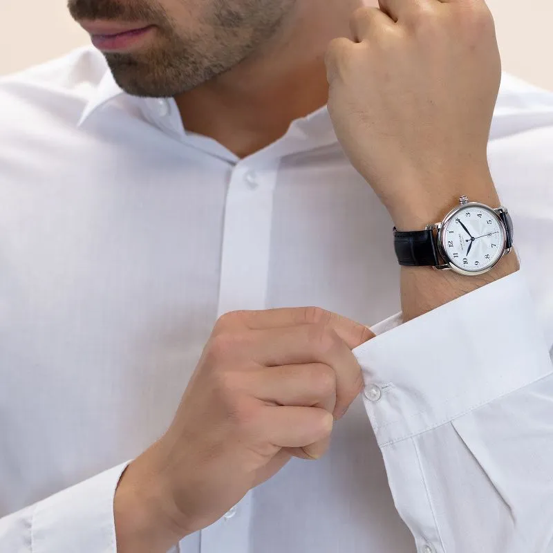 MONTBLANC Mechanical Movement Men's Watches Watch 39mm White Dial Stainless Steel Case Genuine Leather Strap-1