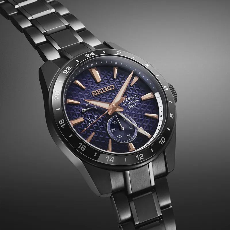 SEIKO Presage Series Mechanical Movement Stainless Steel Strap Watch 42.2mm Men's Watches Purple Watch Dial-1