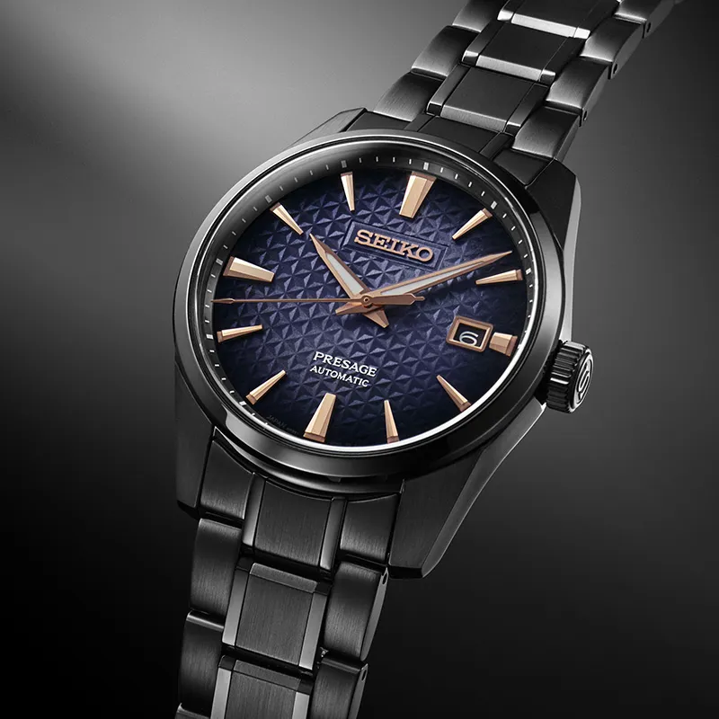 SEIKO Presage Series Mechanical Movement Stainless Steel Strap Watch 42.2mm Men's Watches Purple Watch Dial-2