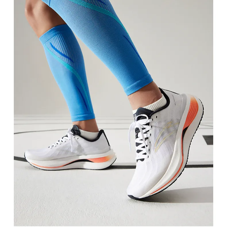 Anta Champion 3rd Gen PRO Wear-Resistant Low-Top Nitrogen Technology Running Shoes Men's White Orange-4