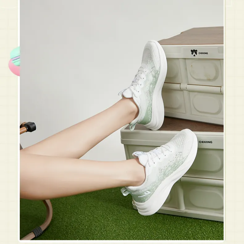 Warrior Wear Resistant Low Top Casual Running Shoes Women's White Green-3