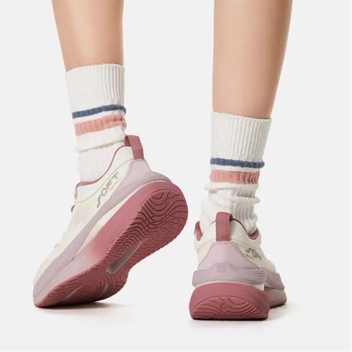 LiNing SOFT GO MAX Cushioning Anti-Slip Wear-Resistant Breathable Support Rebound Low-Top Casual Shoes Women's Ecru-4