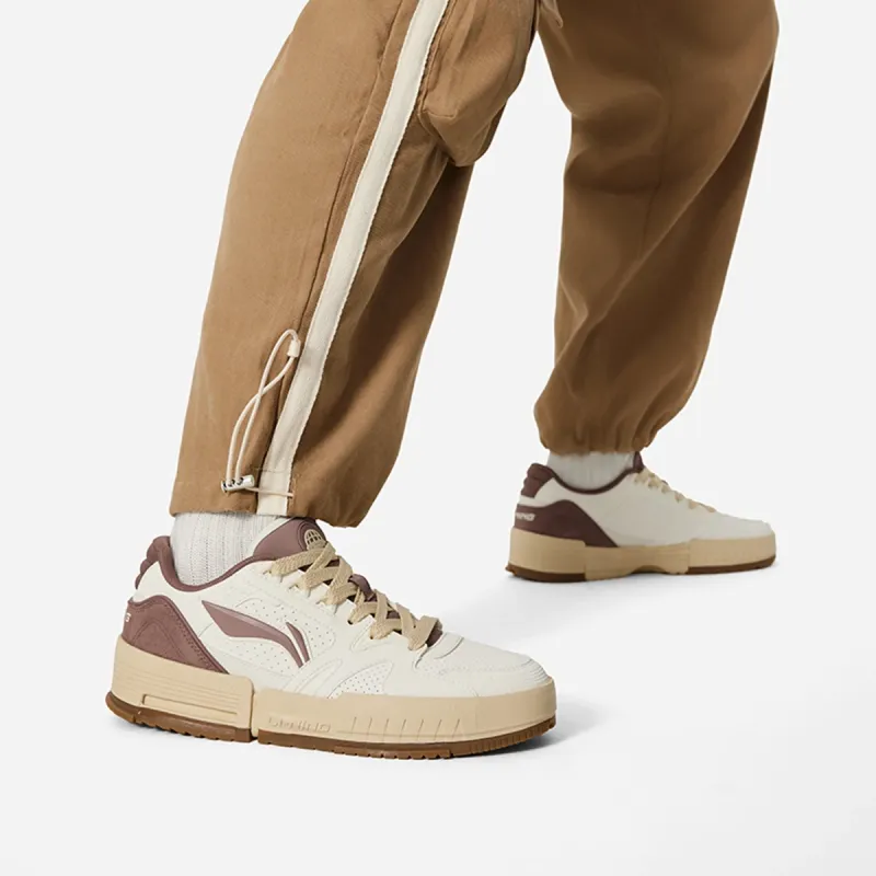 LiNing Li Cheng Slip-Resistant Cushioning Wear-Resistant Low-Top Skateboard Shoes Men's White Umber-6