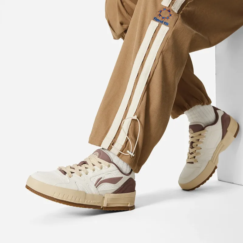 LiNing Li Cheng Slip-Resistant Cushioning Wear-Resistant Low-Top Skateboard Shoes Men's White Umber-7