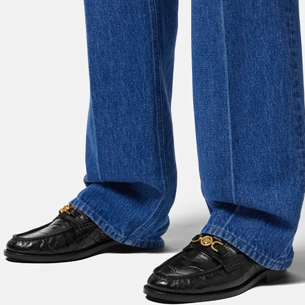 VERSACE Medusa '95 Crocodile-embossed Loafers-5