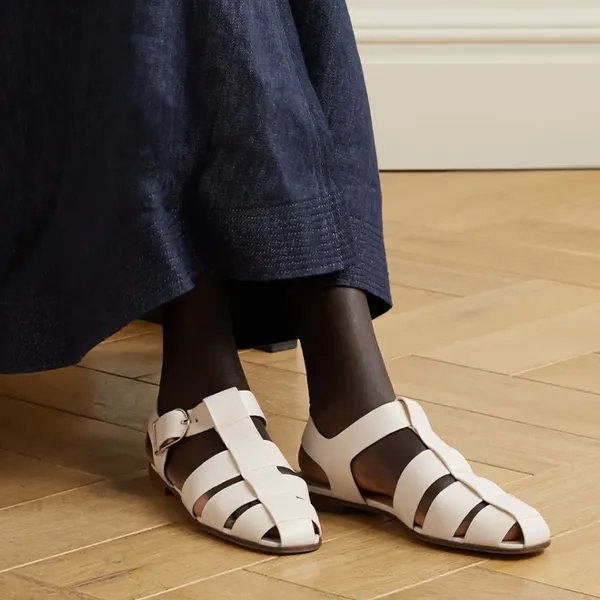 GABRIELA HEARST Lynn Roman Sandals 2cm Women's White-4