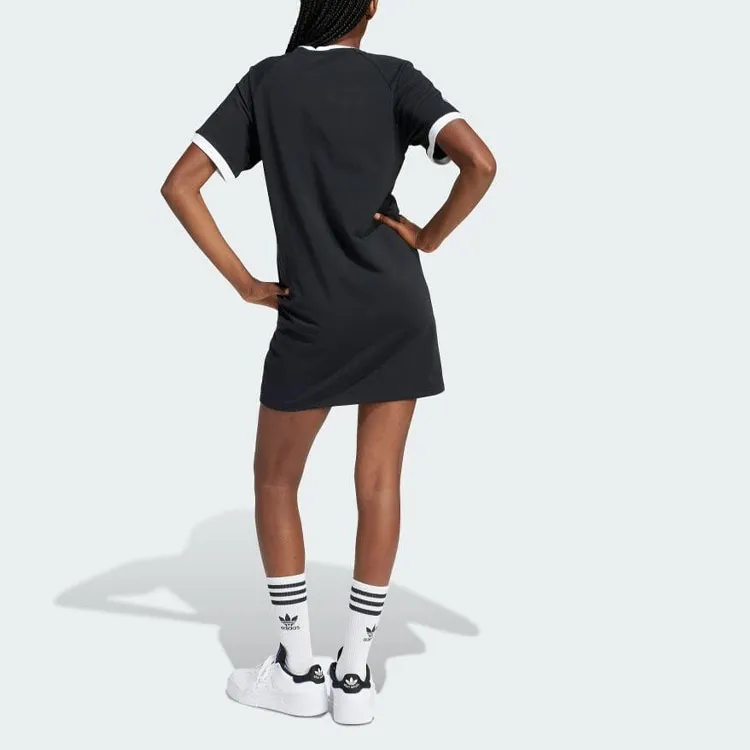 Adidas Originals Shamrock Retro Stripes Short Sleeved Dress Women's Black-2