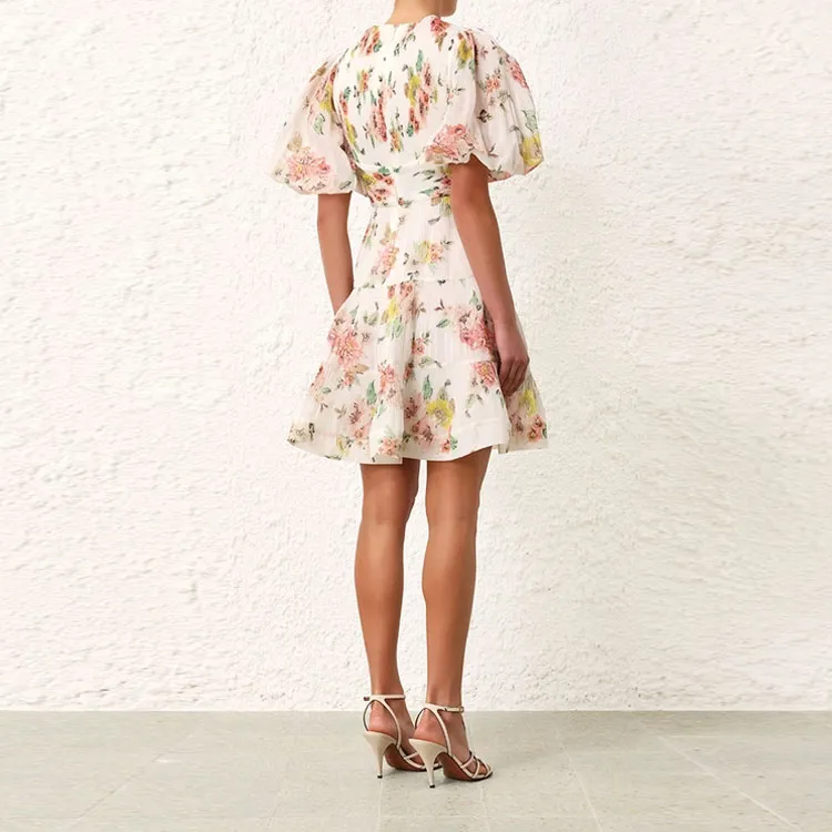 Zimmermann Floral Printed Pleated Mini Dress-2