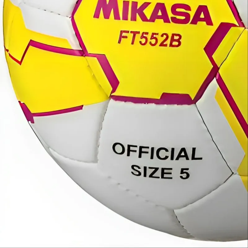MIKASA Size 5 Soccer Synthetic Leather Hand Stitched Soccer Ball Unisex White Yellow-1