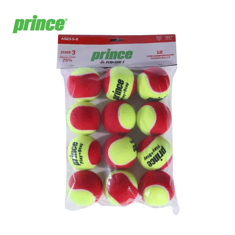 PRINCE Stage 3 Tennis Balls Nylon, Acrylic Match Ball Competition 12 Pack Red Yellow-2