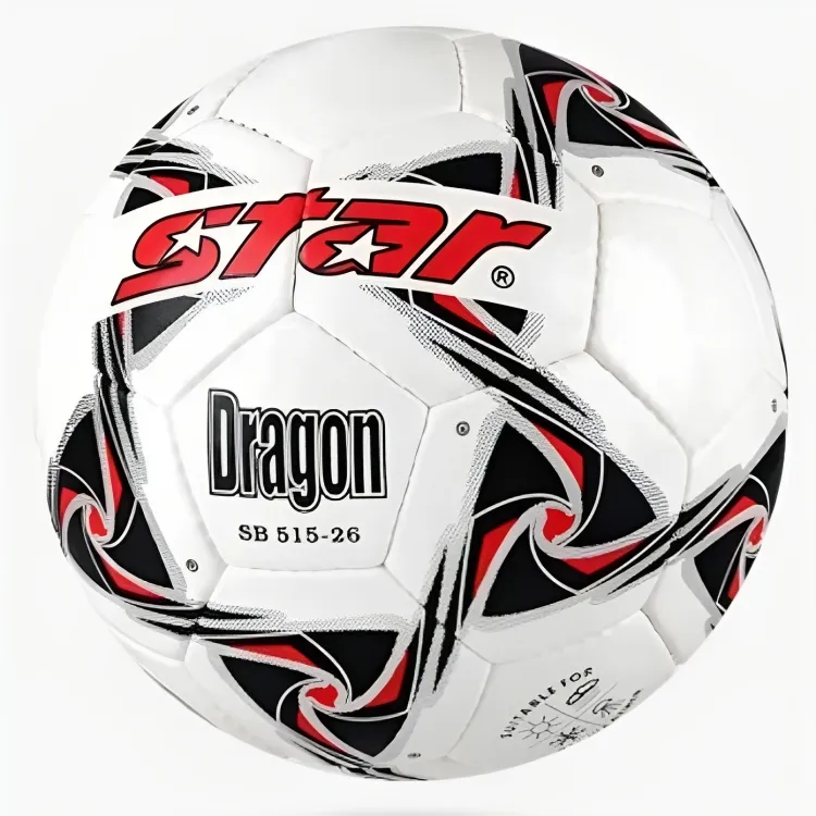 Star Size 3 Soccer PU Hand-Stitched Soccer Ball Kids' White Black Red-2