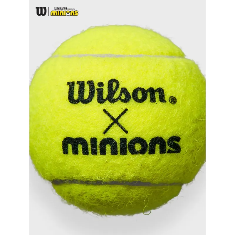 Wilson Minions Tennis Balls Blend Wool Training Ball Indoor Training Ball 6.00 6.86cm Yellow-2