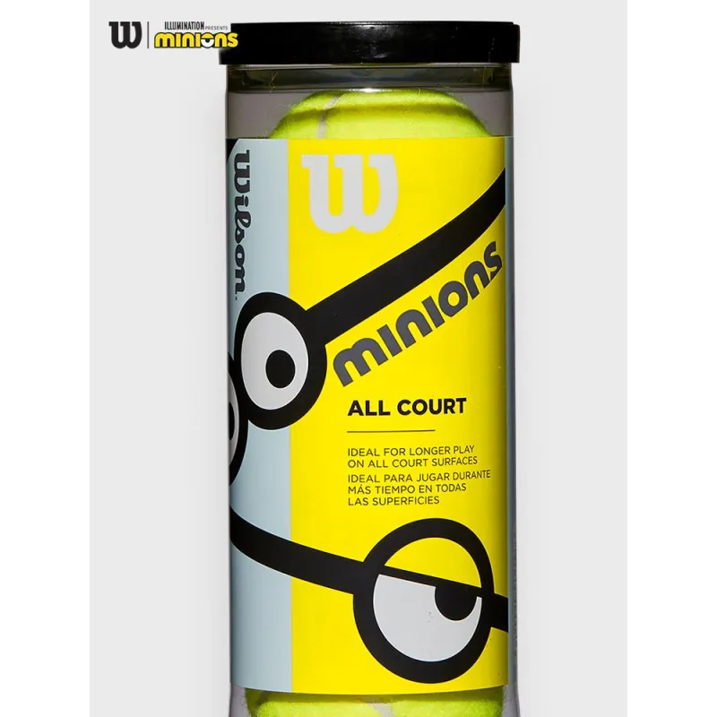 Wilson Minions Tennis Balls Blend Wool Training Ball Indoor Training Ball 6.00 6.86cm Yellow-1