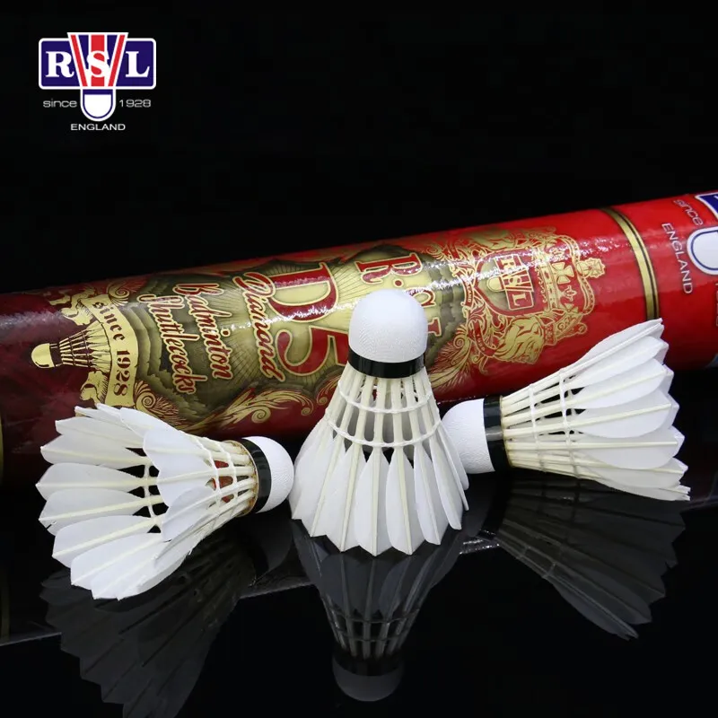 RSL Goose Feather Shuttlecock 12 Pack Goose Feather Match Ball Shuttlecocks-1
