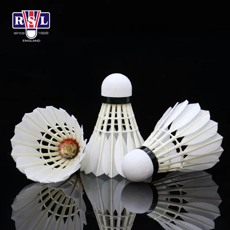 RSL Goose Feather Shuttlecock 12 Pack Goose Feather Match Ball Shuttlecocks-3
